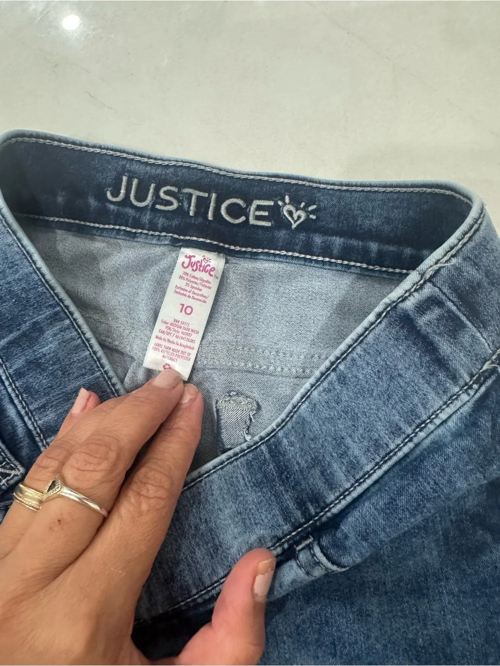 Justice Girls Dark Blue Stretch Jeggings